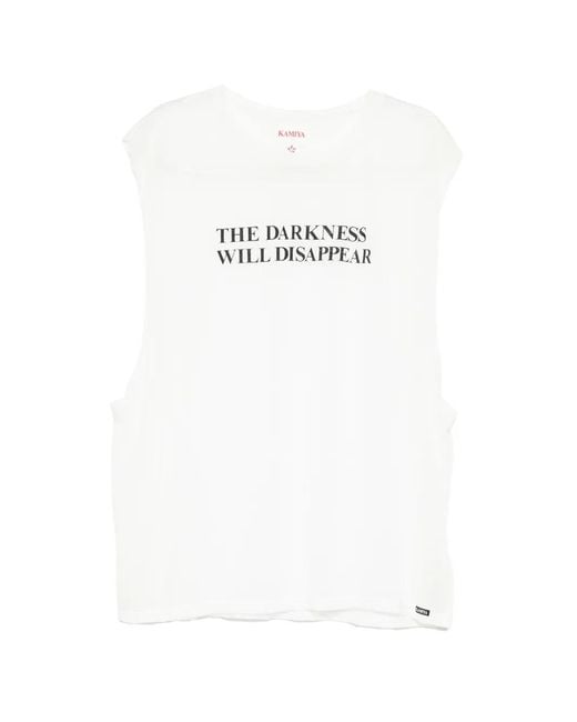 KAMIYA White T-Shirt À Slogan Imprimé for men