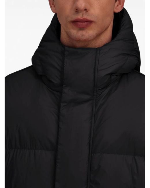 Laminar Black Hooded Padded Jacket for men