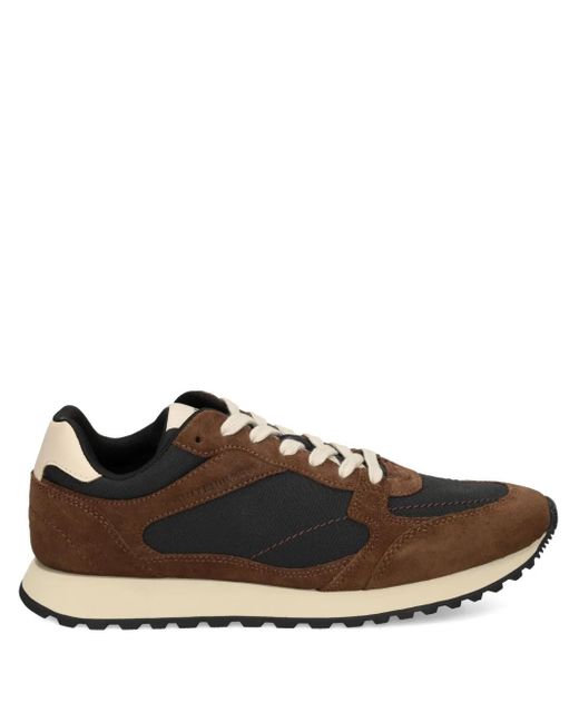 Tommy Hilfiger Brown Suede Leather Panel Sneakers for men