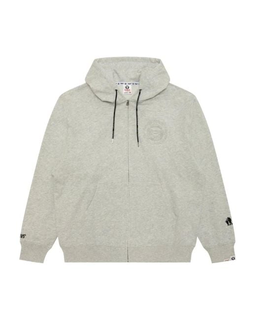 Felpa Aape Con Zip E Cappuccio di Aape By A Bathing Ape in Gray da Uomo