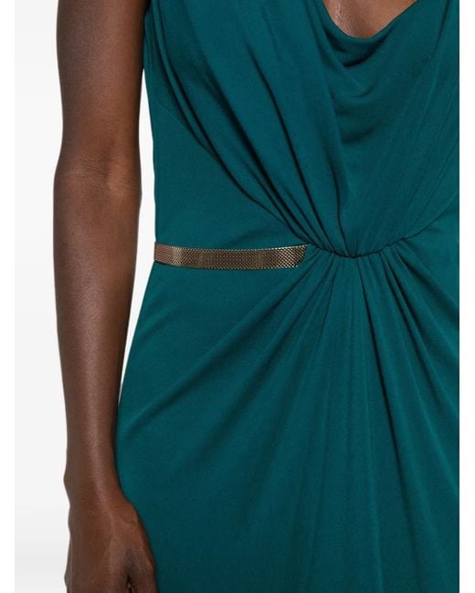 Tom Ford Green Asymmetric Draped Evening Maxi Dress
