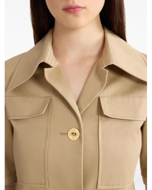 Patou Natural Short-Sleeved Cotton Cropped Jacket