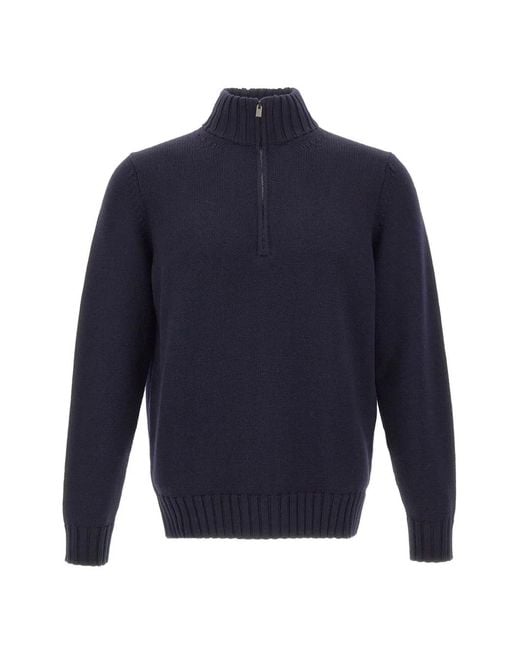 FILIPPO DE LAURENTIIS Blue Wool Turtleneck Sweater for men