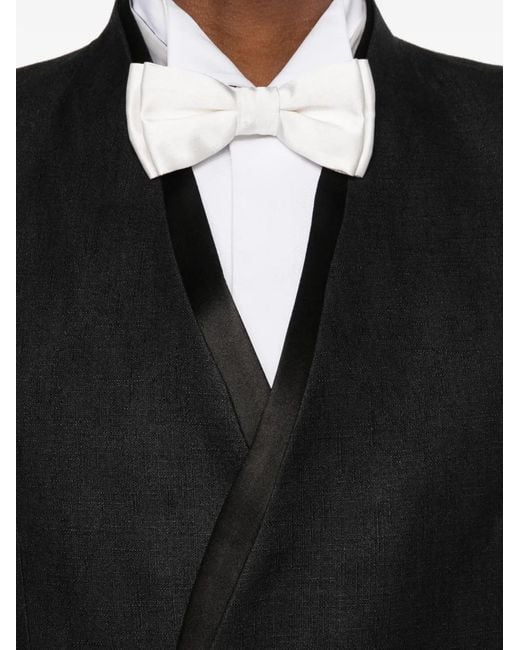 Tagliatore Black Alex Satin-Trim Blazer for men