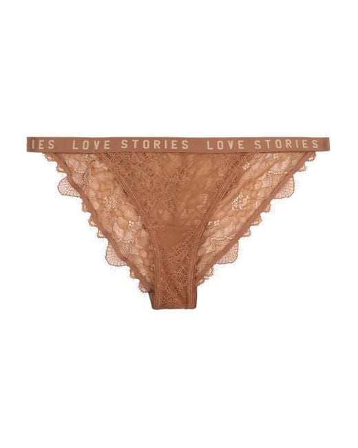 LoveStories White Lace-Trimmed Briefs