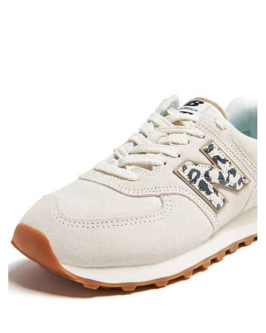 New Balance White 574 Lace-Up Sneakers