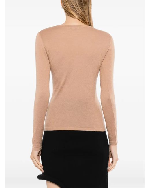 N.Peal Cashmere Natural Round-Neck T-Shirt