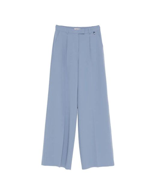 Herno Blue Polyester Viscose Elastane Pants