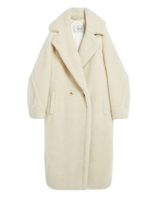 Max Mara White Teddy Bear Icon Double-Breasted Coat