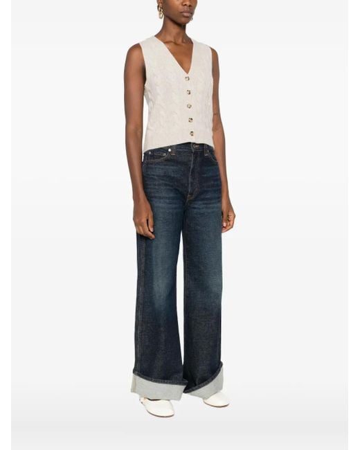 Doen Natural Cable-Knit Button Vest