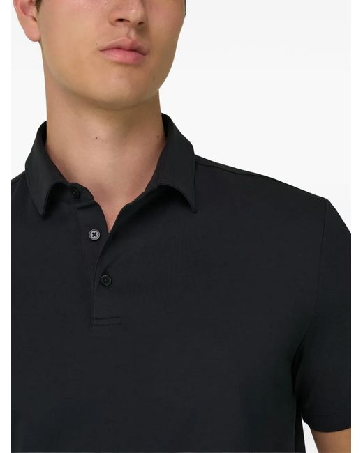 Boggi Black Half-Button Polo Shirt for men
