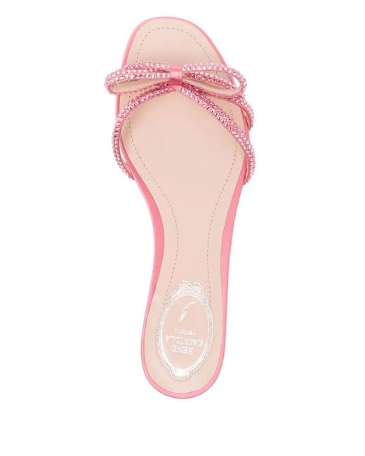 Rene Caovilla Pink Crystal Embellishment Sandals
