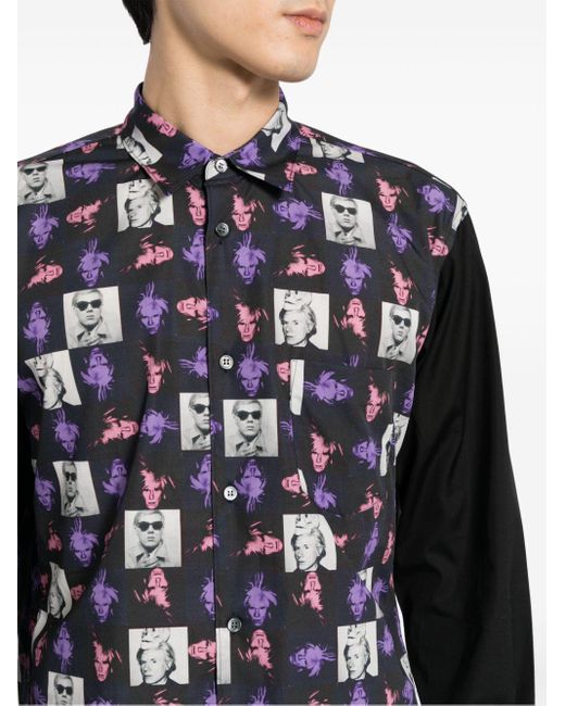 Comme des Garçons Blue X Andy Warhol Self Portrait Cotton Shirt for men