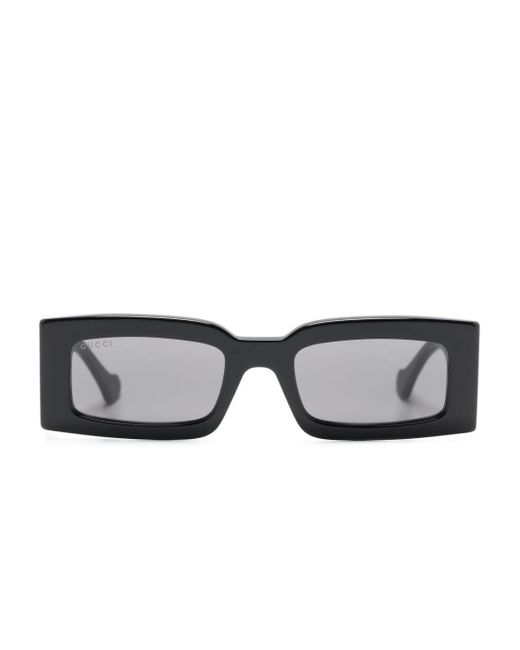 Gucci Gray Gene GG Rectangle-frame Sunglasses