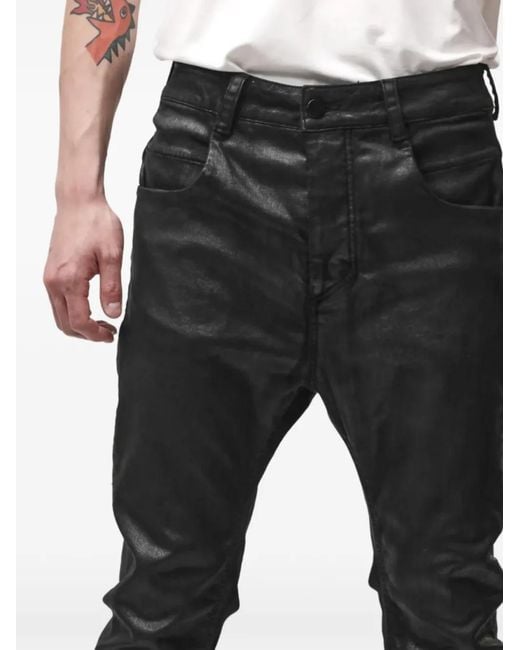 Thom Krom Black Coated-Finish Jeans for men
