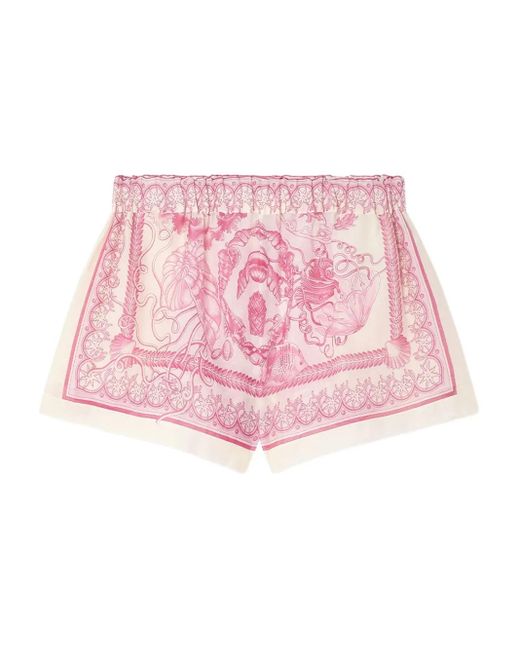 Versace アンダーウォーターバロッコ カバーアップ ショートパンツ Pink