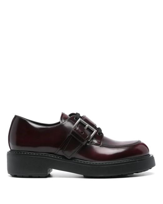 Prada Black Buckle-Detailed Brogue