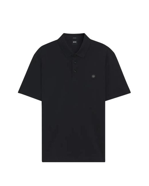 Boss Black Logo-Patch Polo Shirt for men