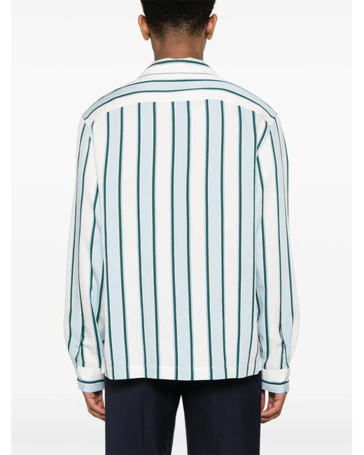 Etro Blue Camicia A Righe for men