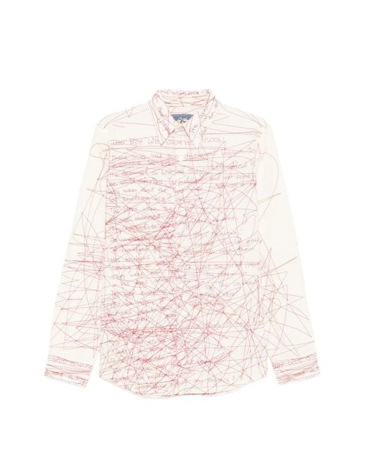 Kidsuper Pink Scribbled Button Shirt for men