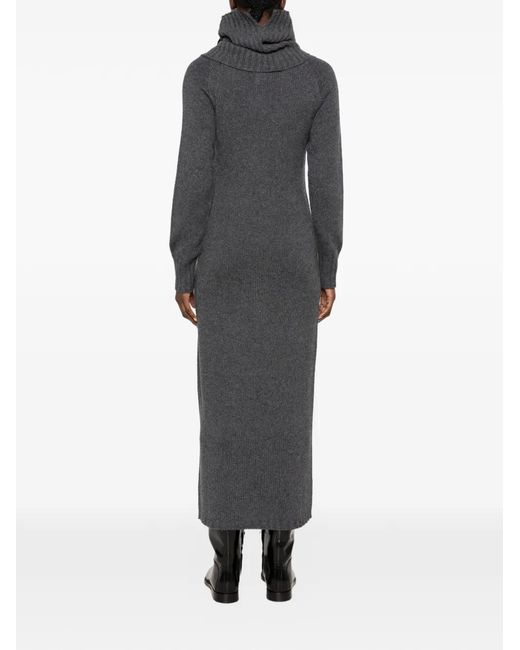 Twinset Black Roll-Neck Maxi Dress