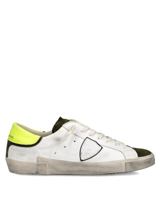 Philippe Model White Panelled Low-Top Sneakers for men