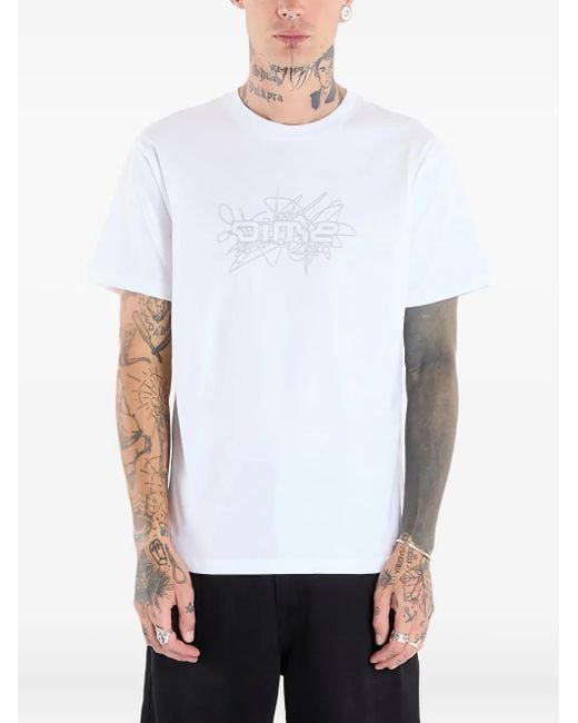 Dime White Glyph Cotton T-Shirt
