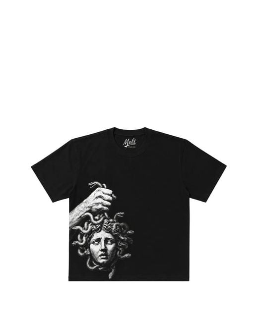 Melt Black Graphic-Print Cotton T-Shirt for men