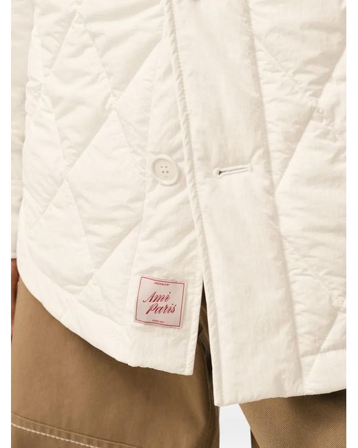 AMI White Padded Buttoned Jacket