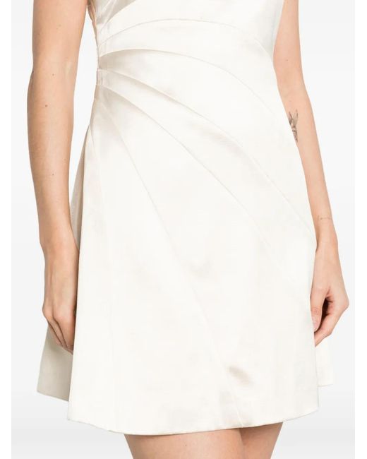 Sandro White Sirene One-Shoulder Ruched Mini Dress