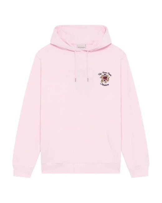 Drole de Monsieur Pink Floral-Print Hoodie for men