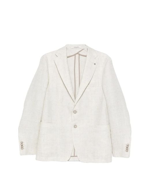 Tagliatore White Buttoned Blazer for men