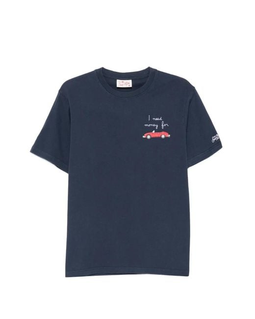 Mc2 Saint Barth Blue Portofino Graphic-Print T-Shirt for men
