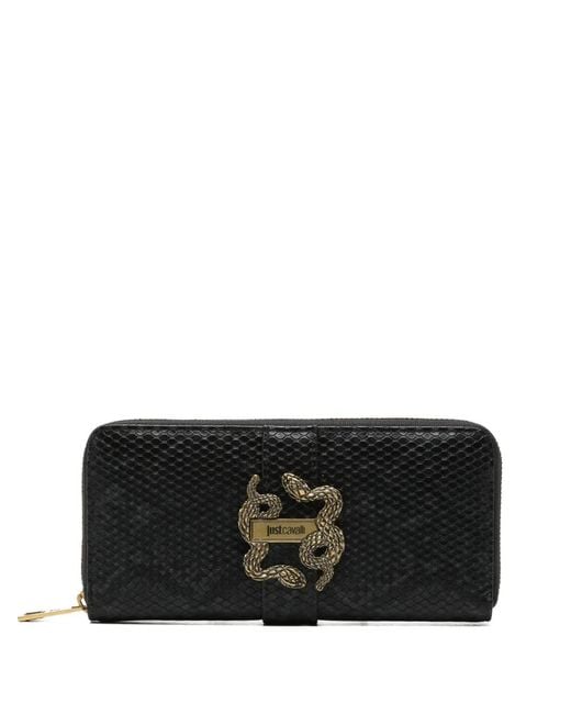 Just Cavalli Black Reptile-Effect Wallet