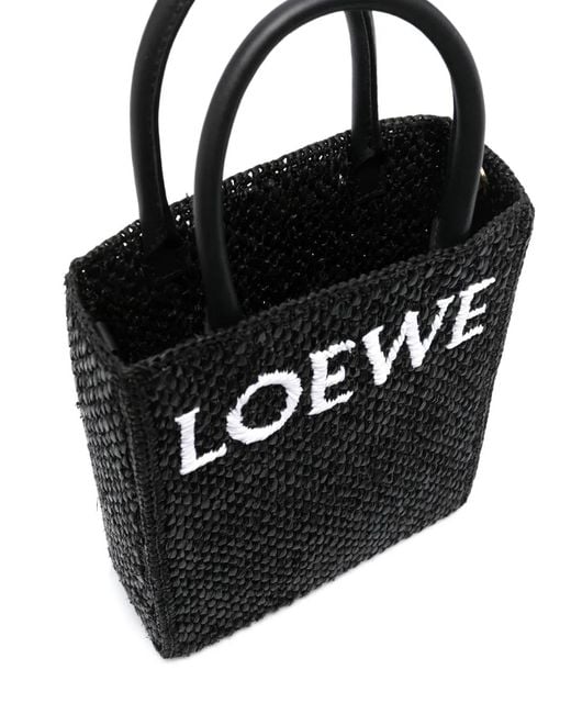 Loewe Black A5 Raffia Tote Bag