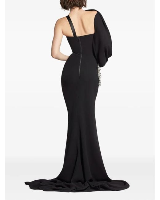 Maticevski Embellished One-shoulder Dress Black
