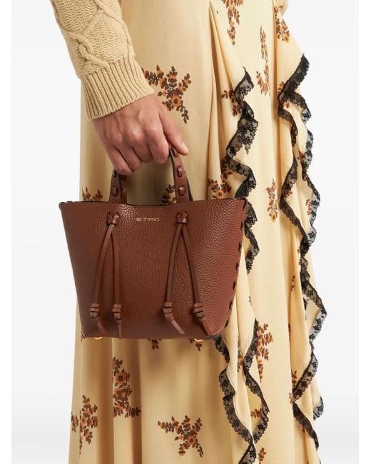 Etro Brown Knotted Leather Mini Bag