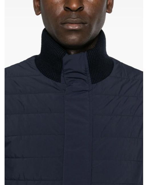Herno Blue Padded-Panels Jacket for men