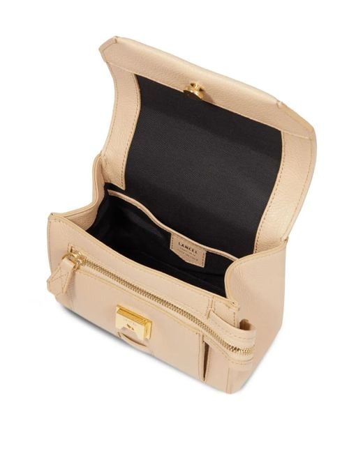 Lancel Natural Small Ninon De Leather Flap Bag