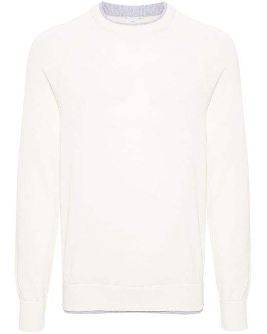 Eleventy Pullover im Layering-Look in White für Herren