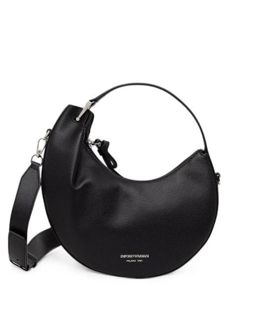 Emporio Armani Black 1981 Mini Leather Hobo Bag