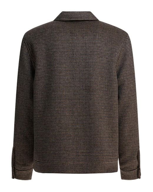 Vince Gray Checked Bomber Jacket for men