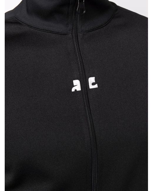 Courreges Black Logo-Print Roll Neck Jumper for men