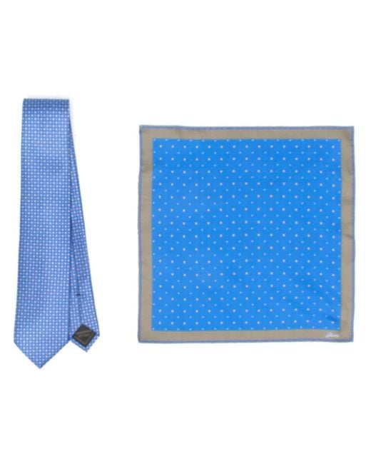 Brioni Blue Patterned-jacquard Silk Tie for men