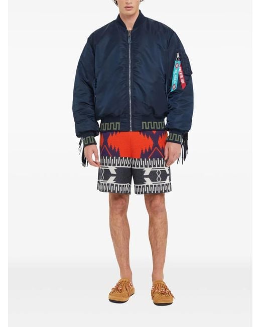 Alanui Blue X Alpha Industries Bomber Jacket for men