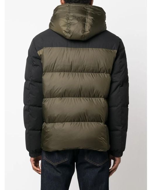 Yves Salomon Green Detachable-Hood Down Jacket for men