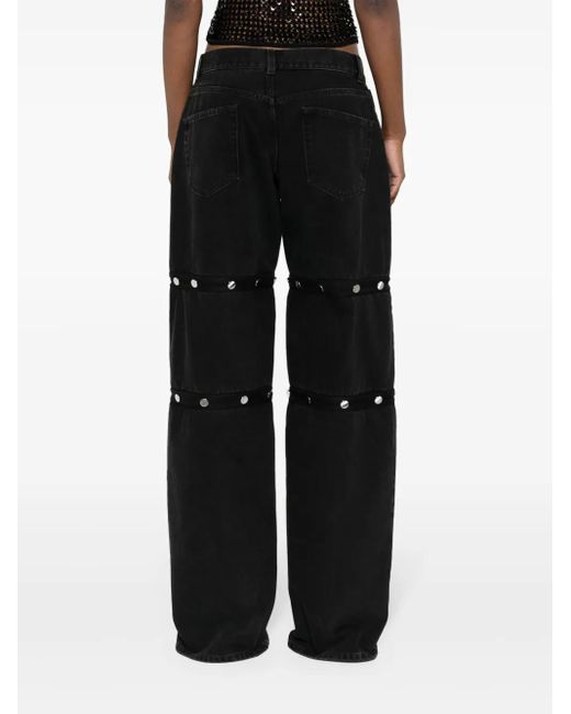 The Attico Black Denim Jeans Snap Buttons