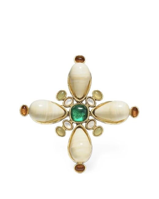 Goossens Metallic Lagune Embellished Brooch