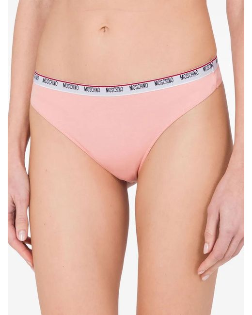 Moschino Drie Boxershorts Met Logoband in het Green