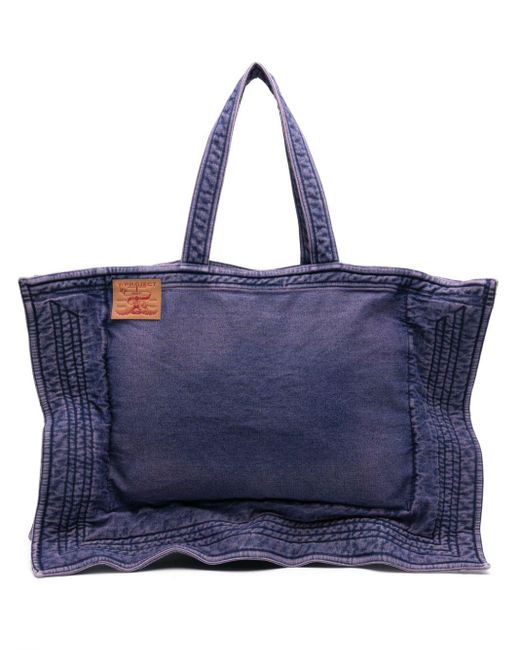 Y. Project Blue Large Washed-denim Tote Bag